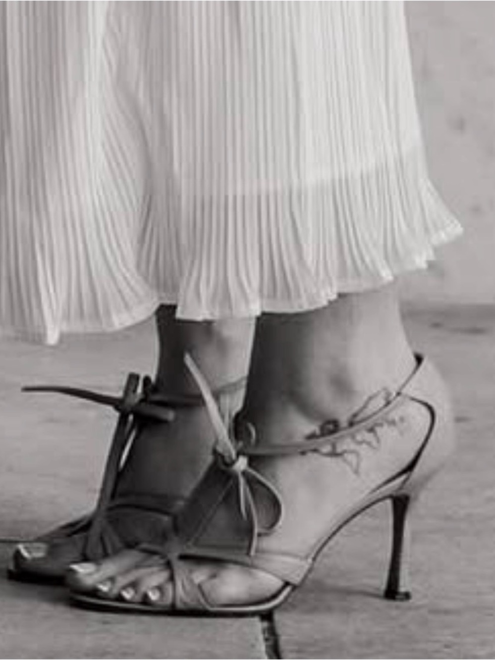 Manolo Blahnik Tan Leather Strappy Knot-Heel Sandals - Picture 8 of 8